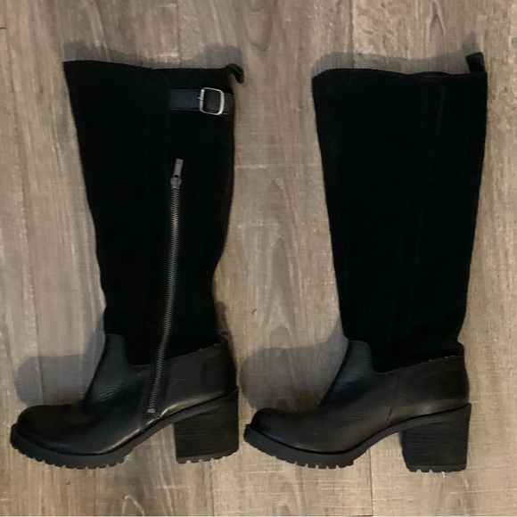 Lucky Brand Lug Sole Knee High Boots, Zip and Buckle Closure, Like New - Picture 3 of 16